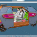 3D익스피리언스 플랫폼 상에서 차세대 무인주행 커넥티드 자동차 설계 화면