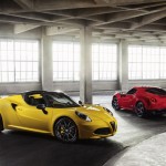 2015 Alfa Romeo 4C Spider (foreground) and 4C Coupe (background)