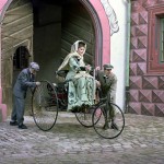 사진-베르타 벤츠(Bertha Benz)의 세계 최초 장거리 왕복 주행 재연 장면