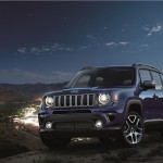 2019 Renegade Limited in Jetset Blue, parked on city overlook.